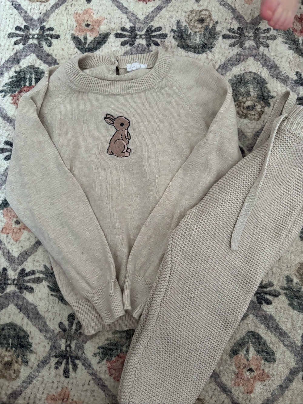 Jamie Kay Beige Knit Bunny Matching Set